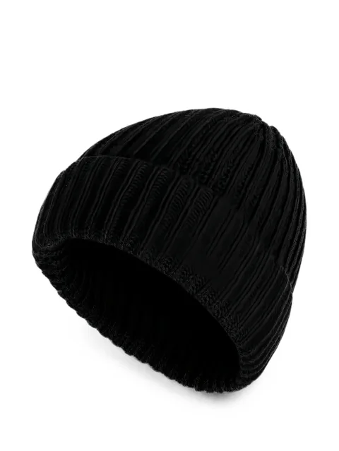 ribbed-knit beanie hat