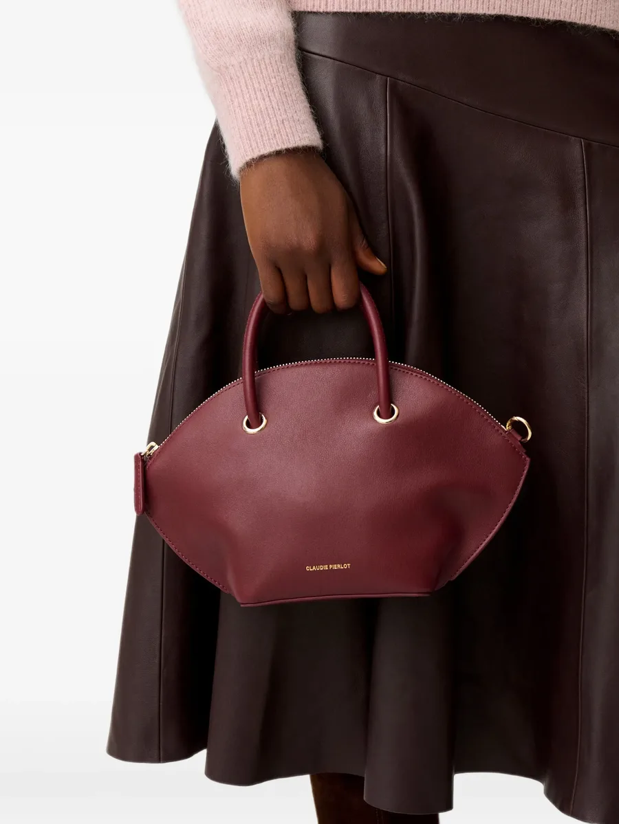 smooth leather bag with gold rings 3