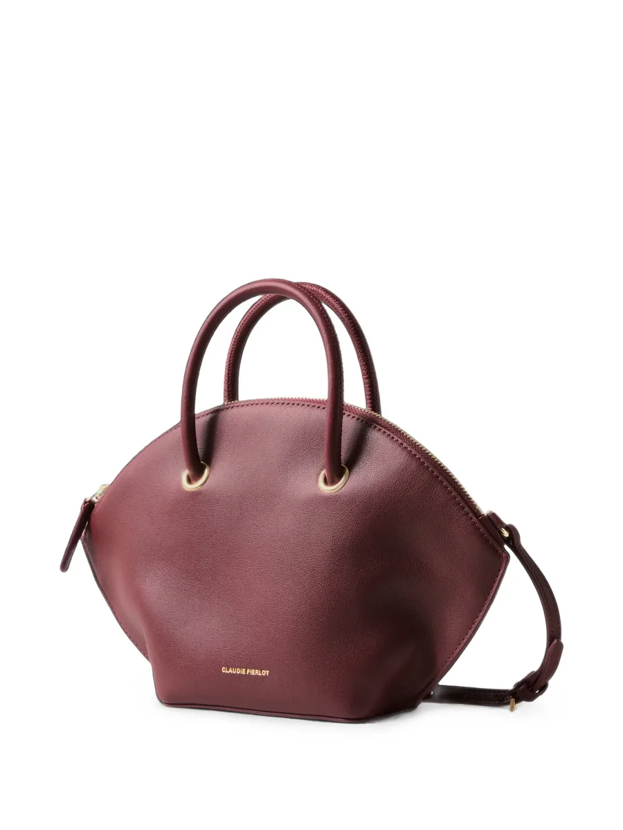 smooth leather bag with gold rings 5