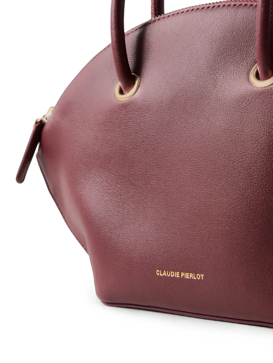 smooth leather bag with gold rings 6