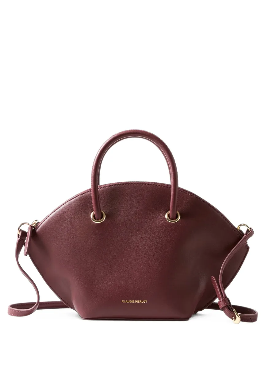 smooth leather bag with gold rings 1