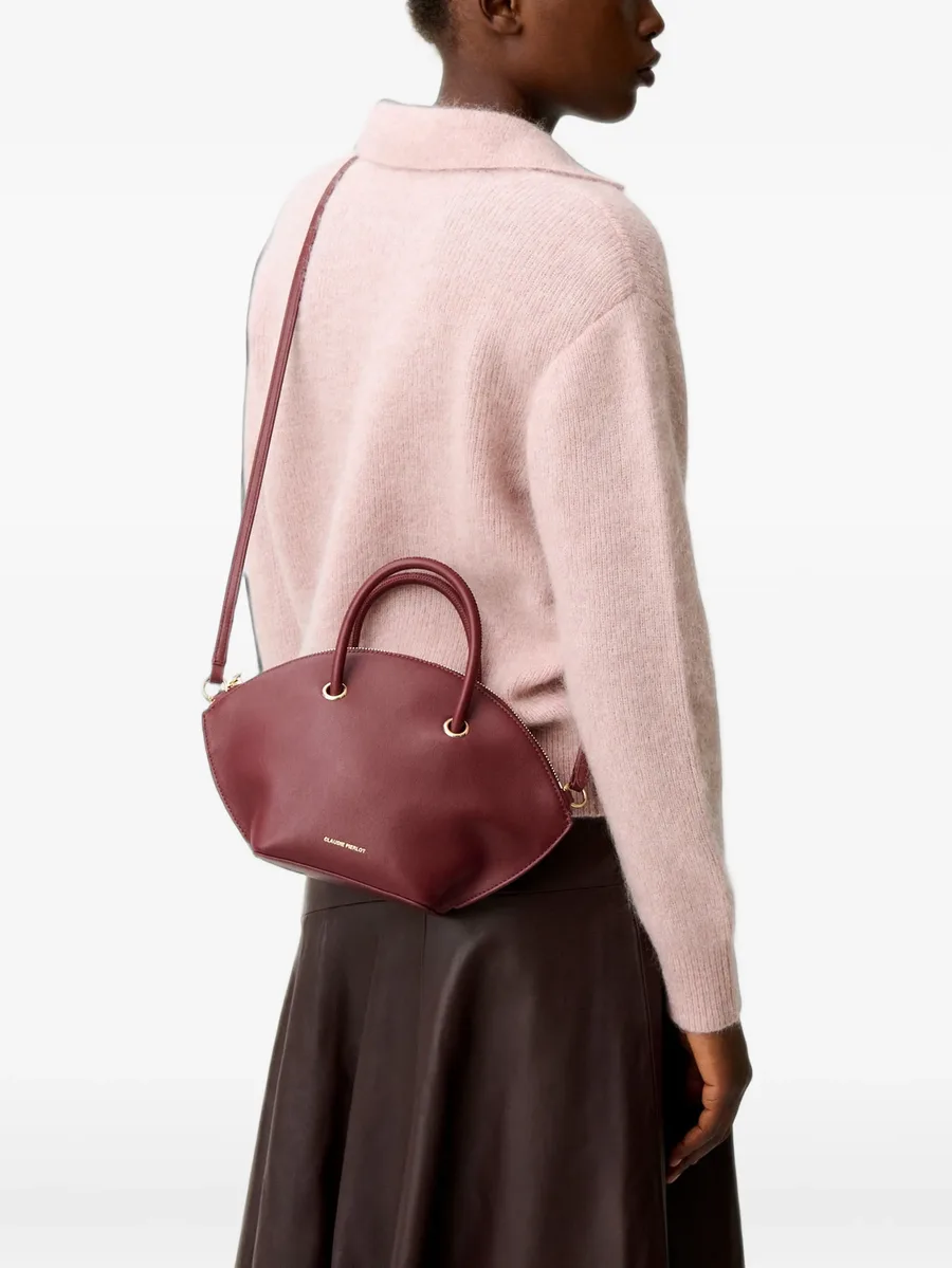 smooth leather bag with gold rings 2