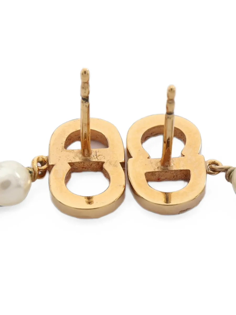 2010s CD logo faux-pearl earrings 3