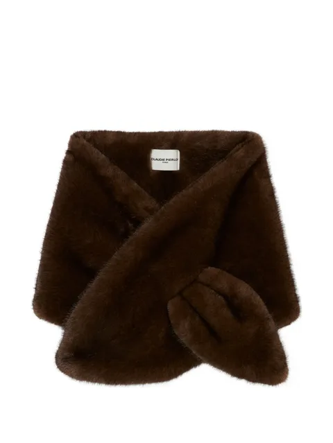faux fur scarf with slit