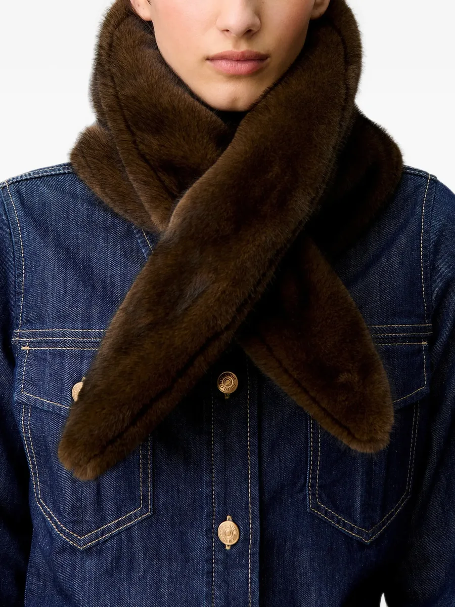 faux fur scarf with slit 3