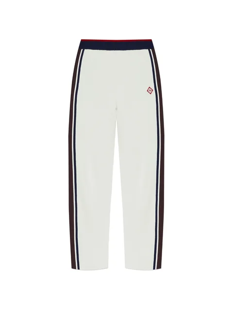 monogram-jacquard side-stripe track pants