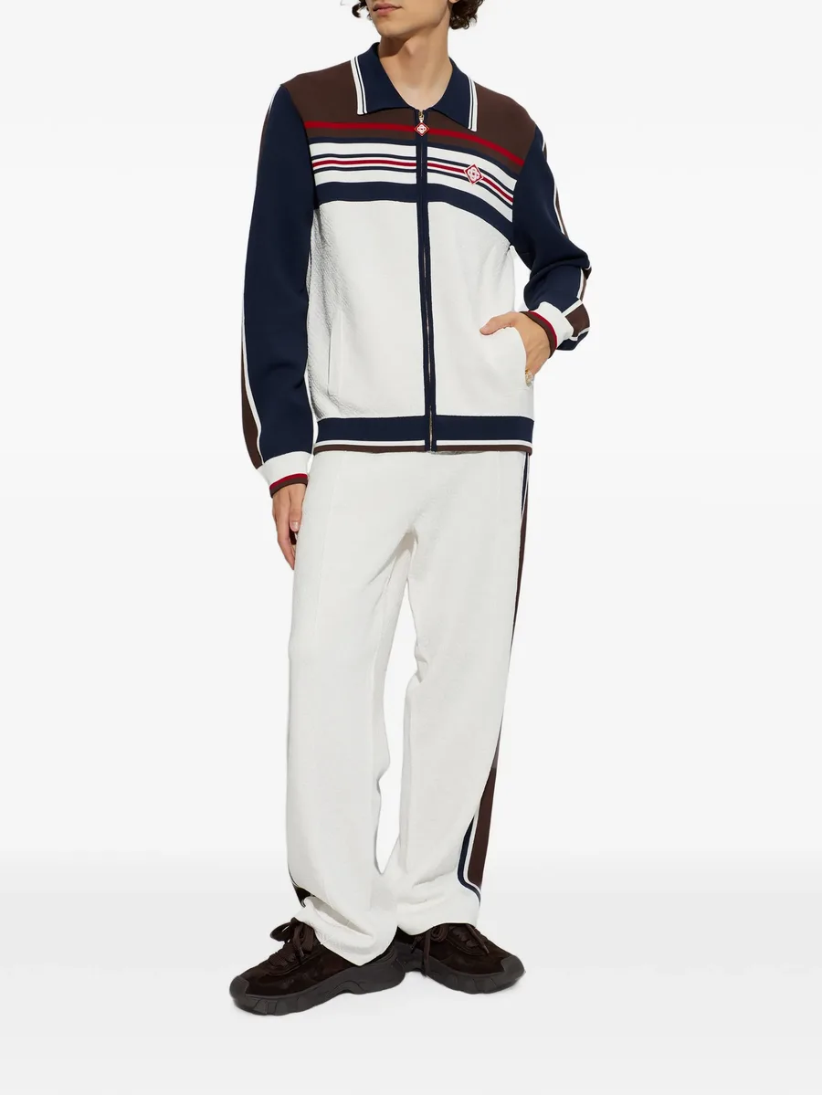 monogram-jacquard side-stripe track pants 2