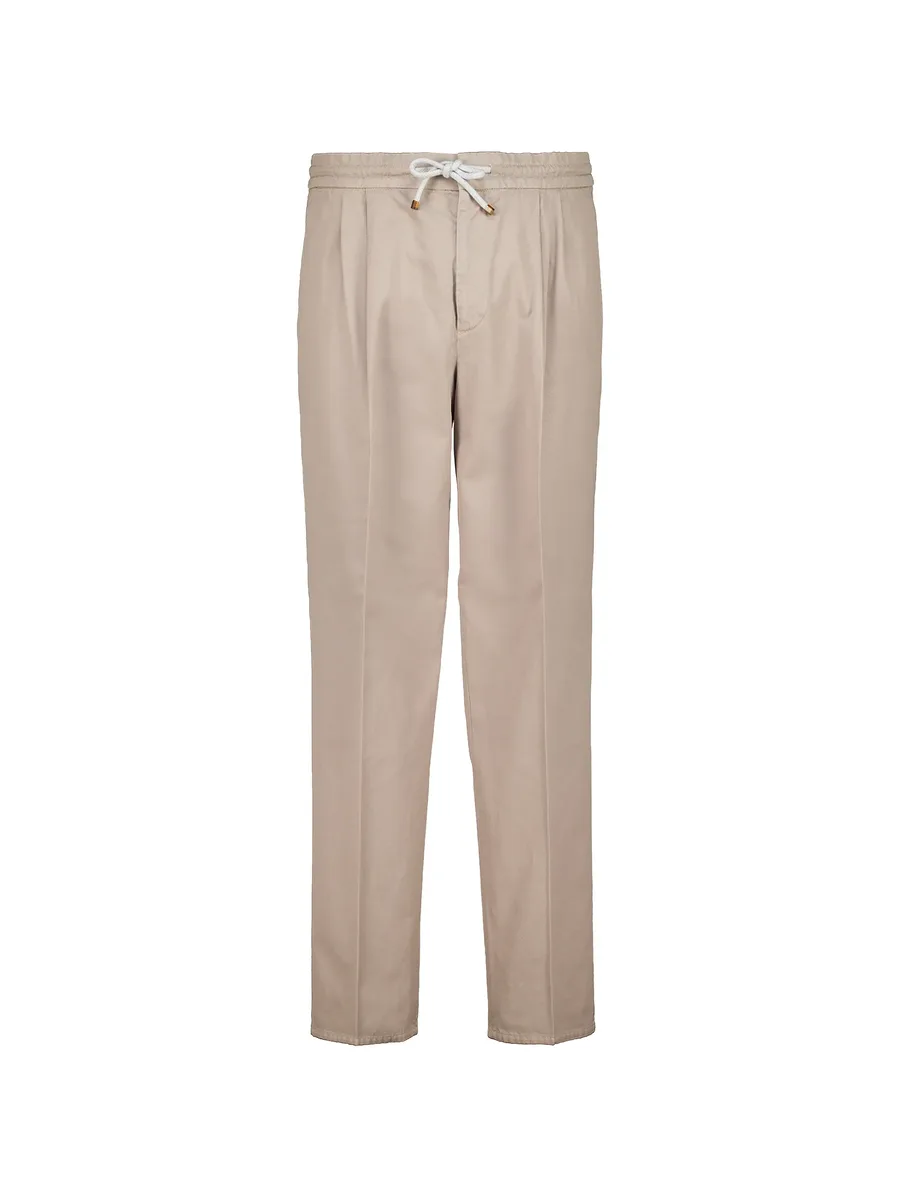 drawstring pleated cotton trousers 1