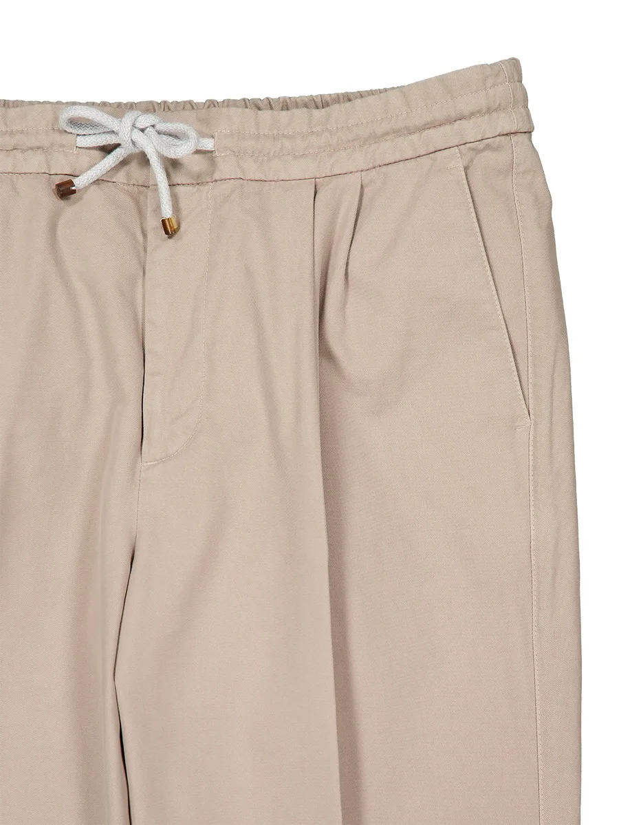 drawstring pleated cotton trousers 3