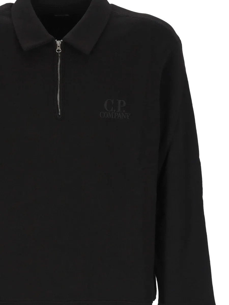 logo-embroidered quarter-zip polo shirt 3