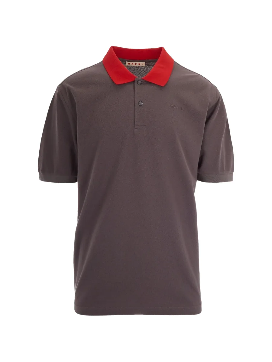 logo-embroidered polo shirt 1