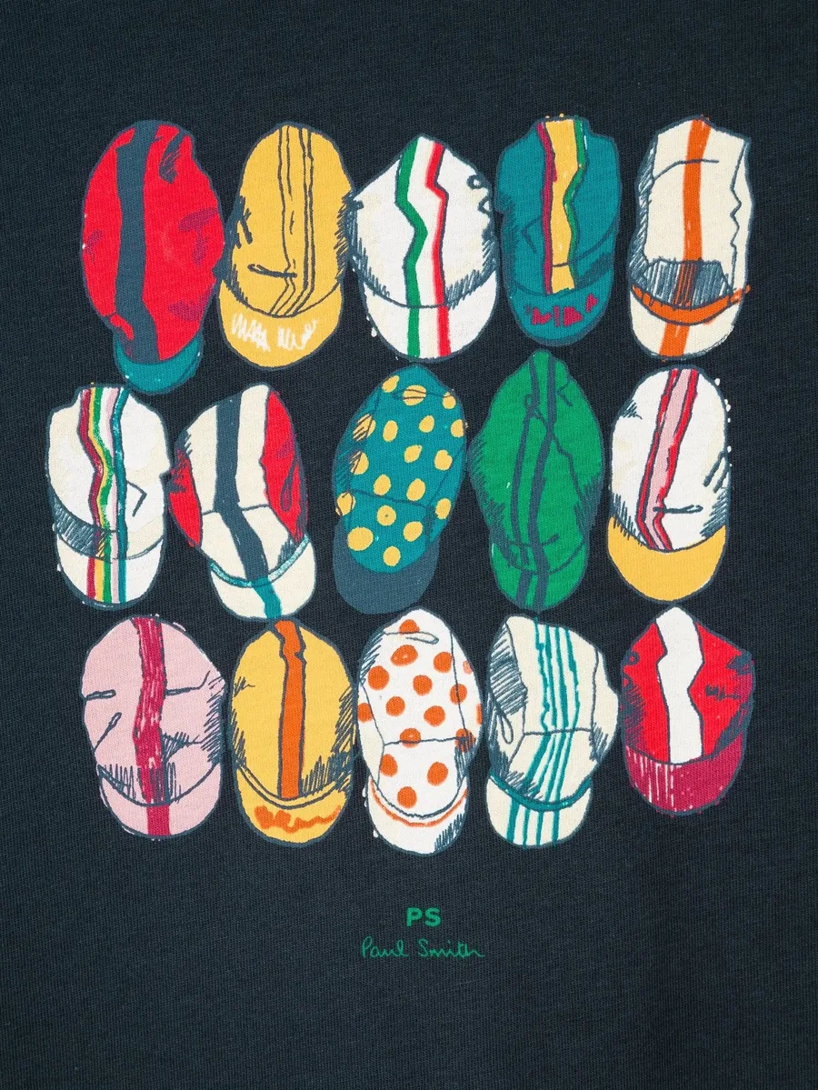 'Cycling Caps' print T-Shirt 2