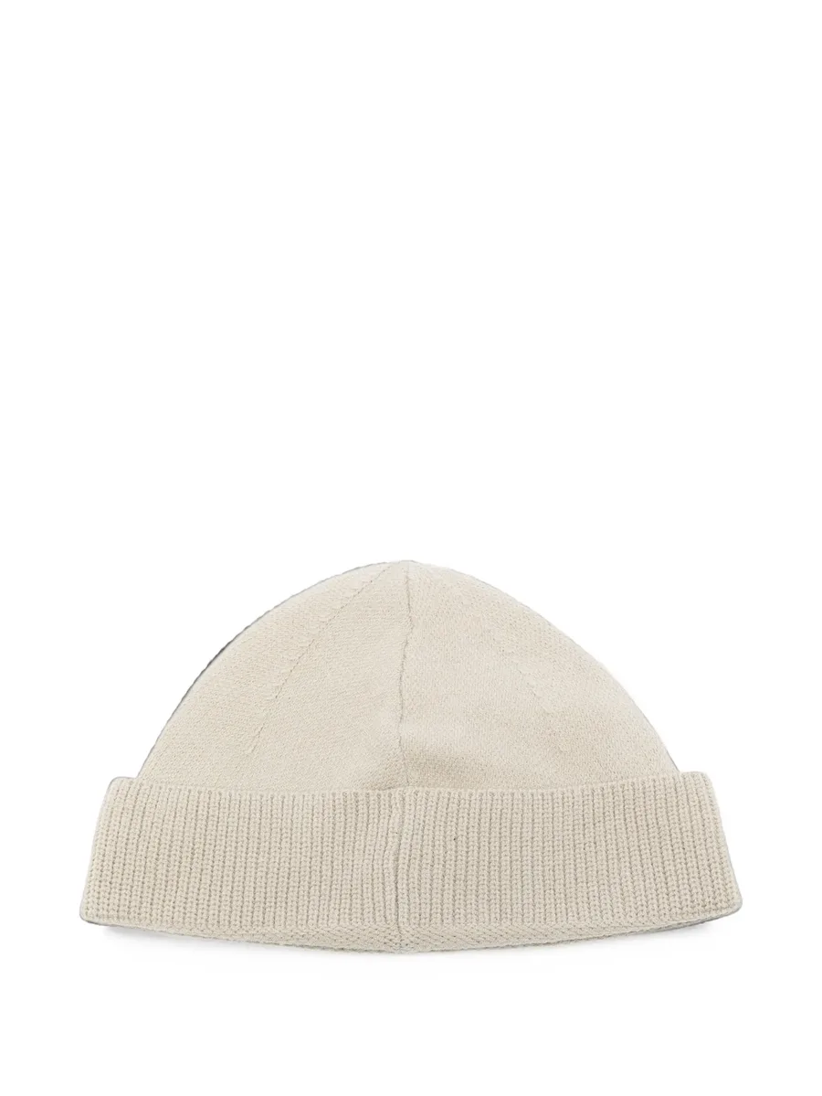 logo-patch ribbed-trim beanie hat 2