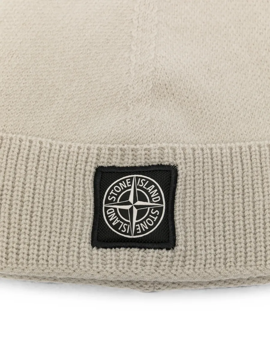 logo-patch ribbed-trim beanie hat 3