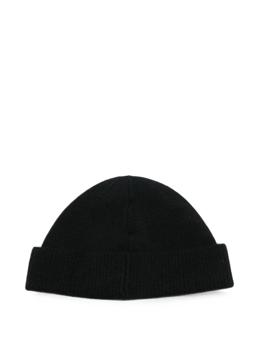 logo-patch ribbed-trim beanie hat 2