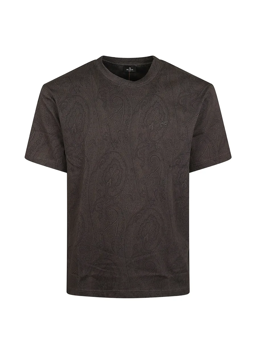 paisley-print logo-embroidered T-shirt 1