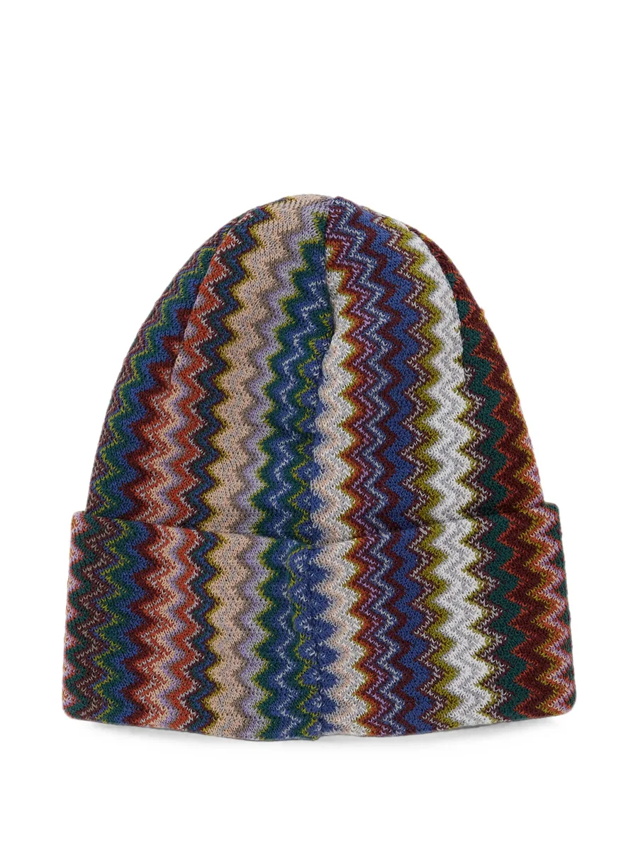zigzag-knit beanie hat 2