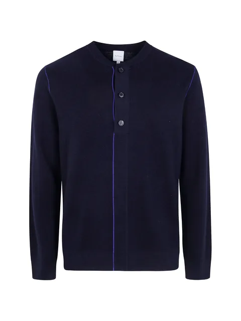 button-placket long-sleeves T-shirt
