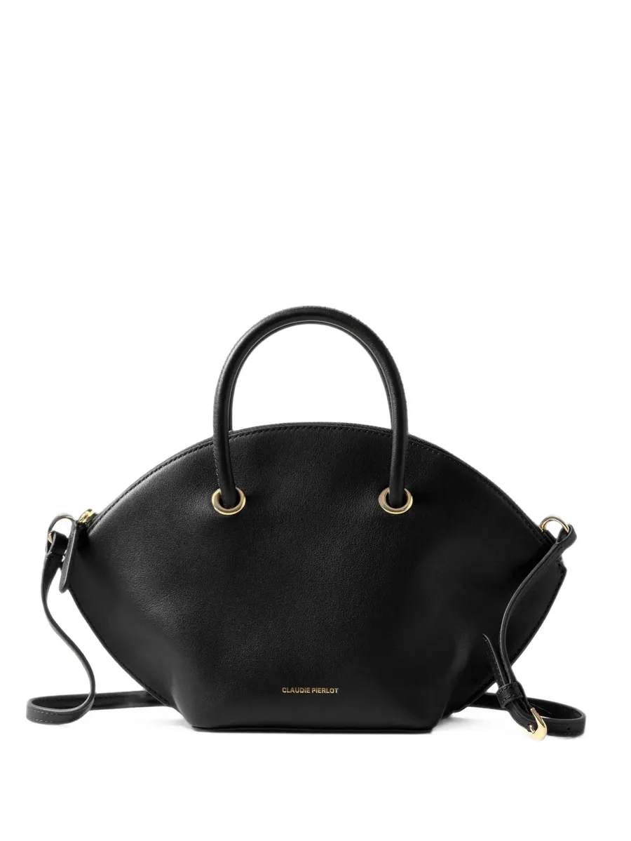 smooth-leather bag with gold rings 1