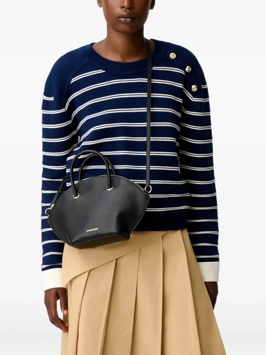 smooth-leather bag with gold rings 2