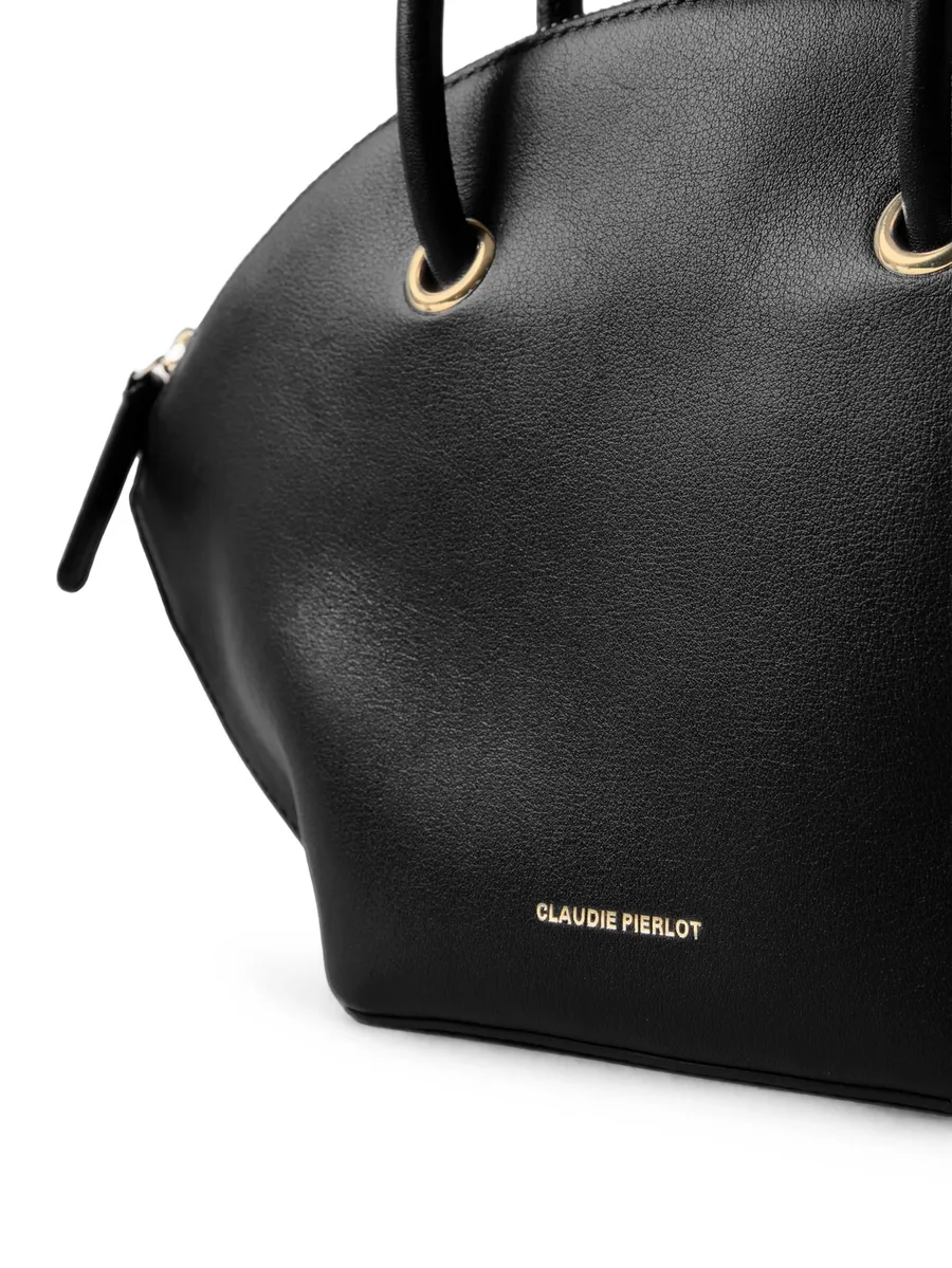 smooth-leather bag with gold rings 6