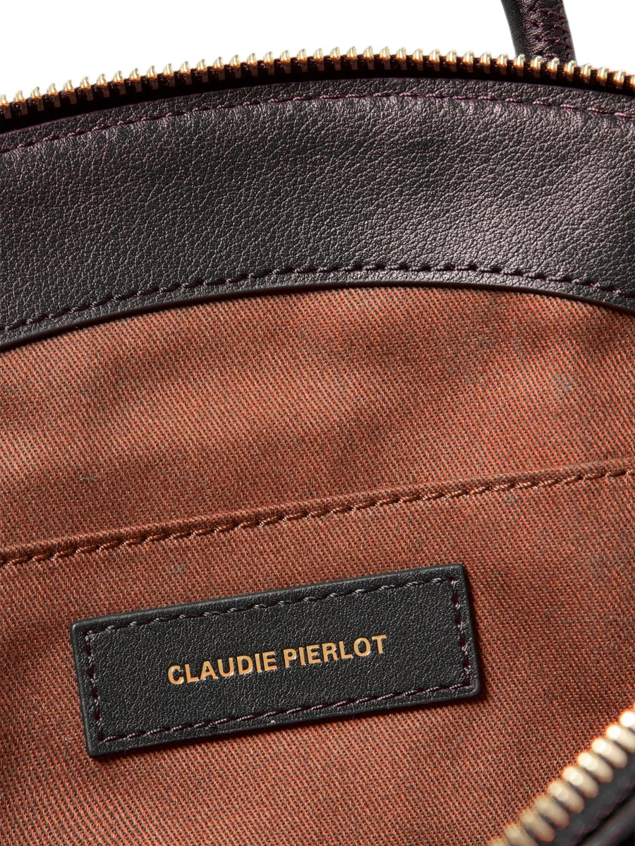 smooth-leather bag with gold rings 7