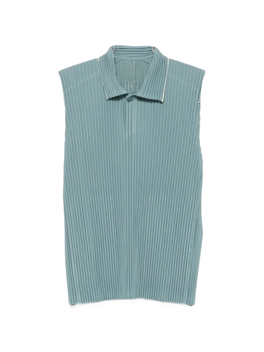 pleated sleeveless sweater 1