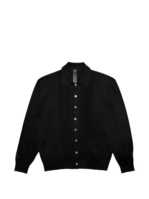 Switchblade leather-patch cardigan