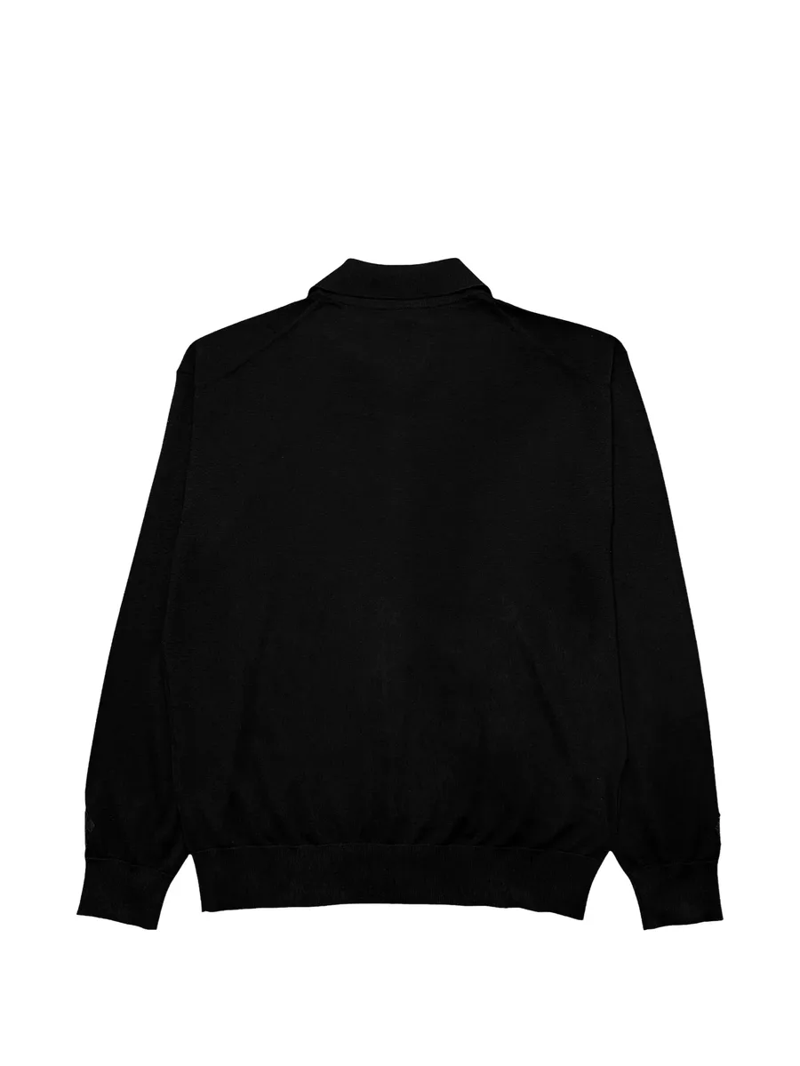 Switchblade leather-patch cardigan 2
