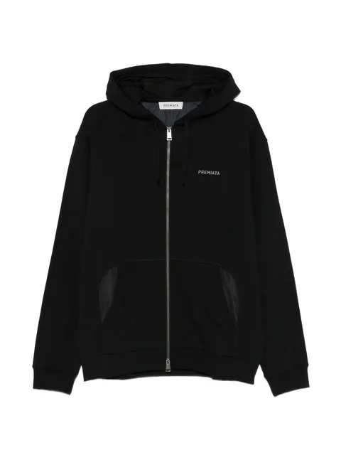 logo-print zip-up hoodie
