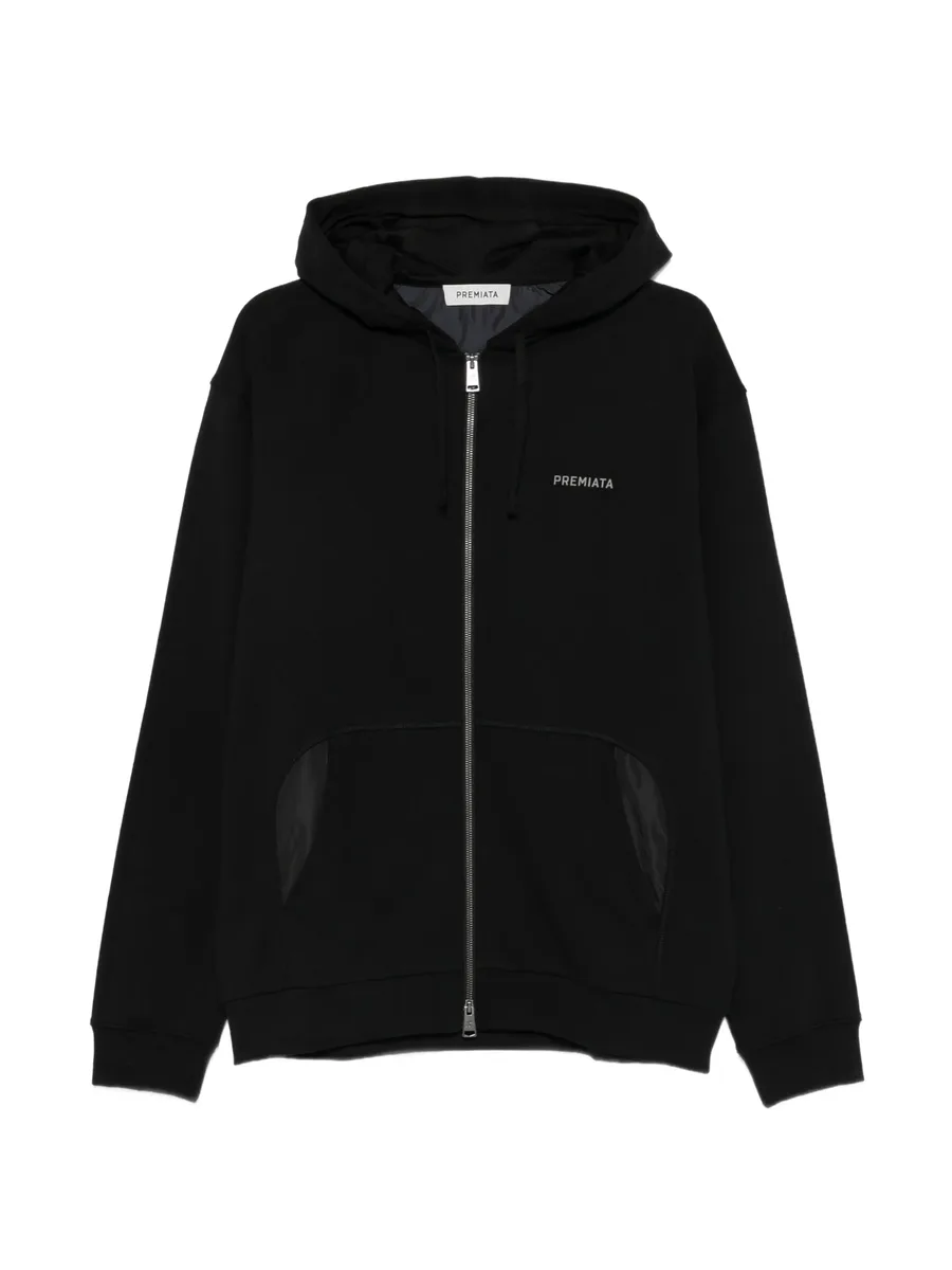 logo-print zip-up hoodie 1