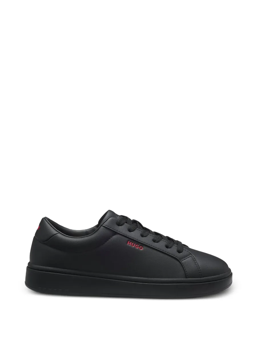 contrast-logo trainers in faux-leather 1