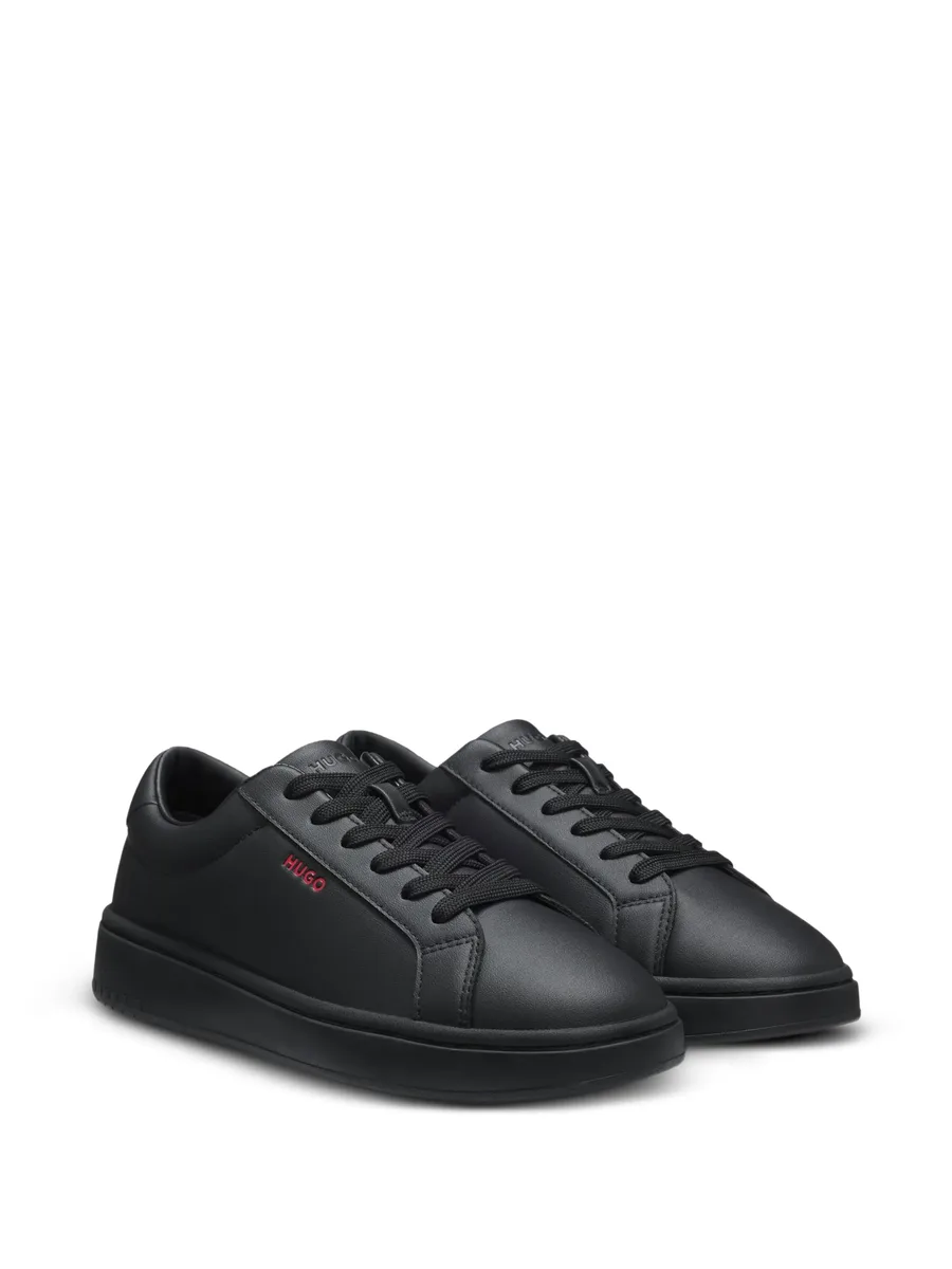 contrast-logo trainers in faux-leather 2