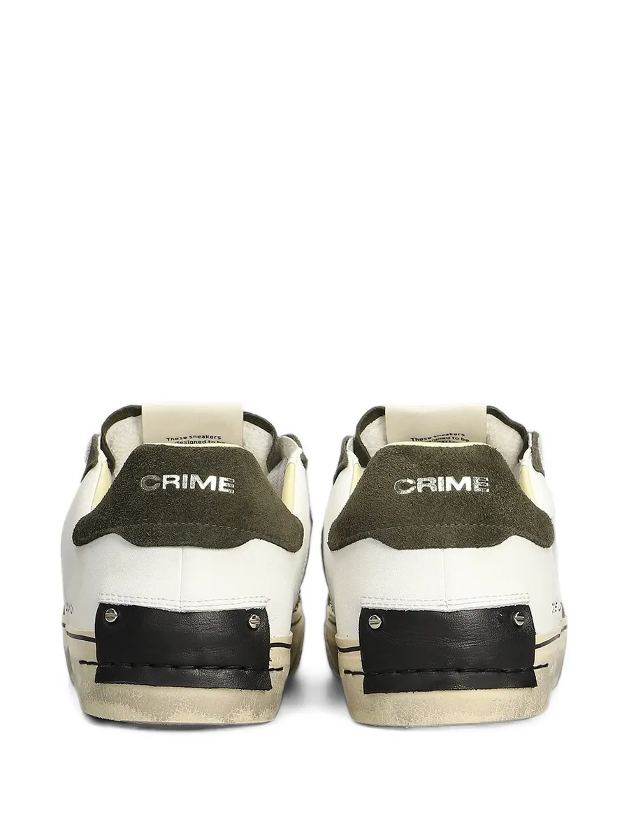 Deconstructed distressed-effect panelled sneakers 4