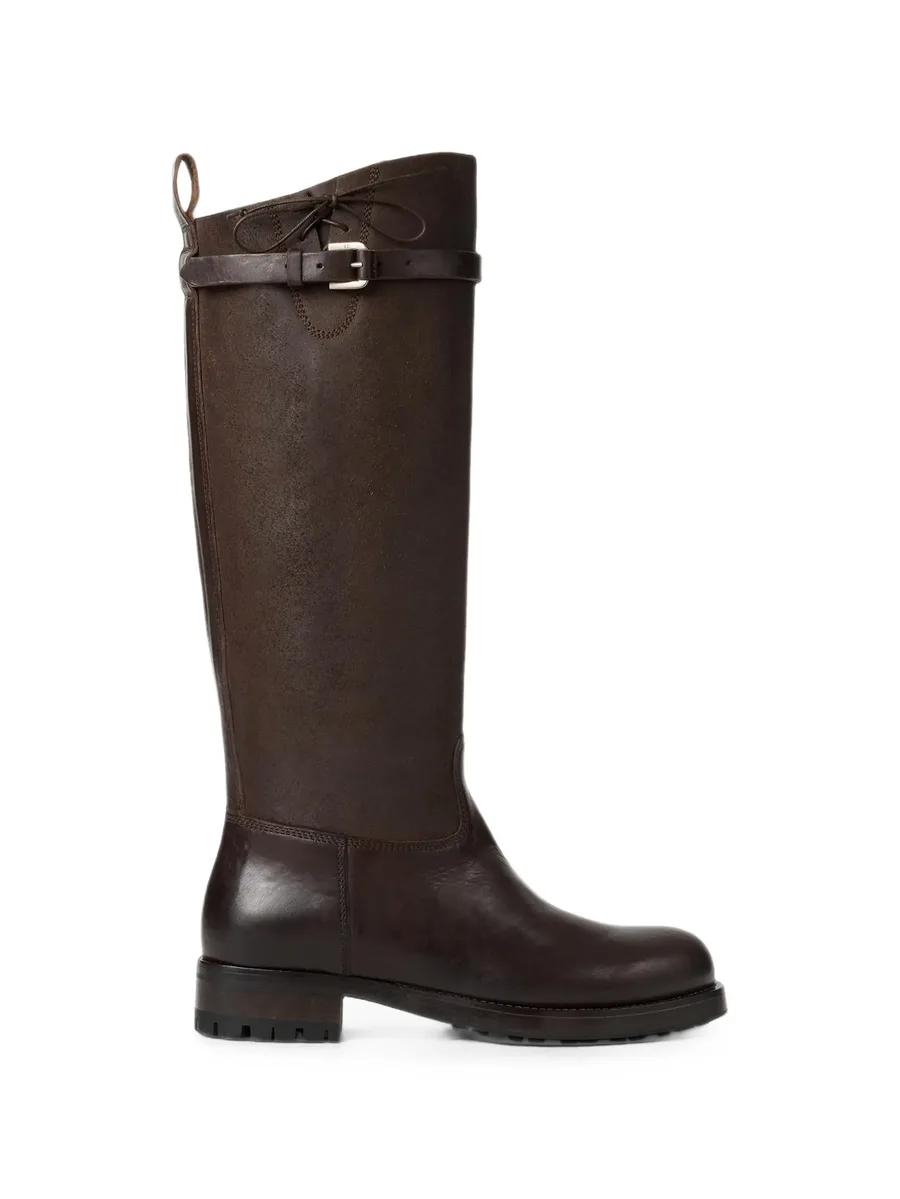 Ward buckle-strap leather knee-high boots 1