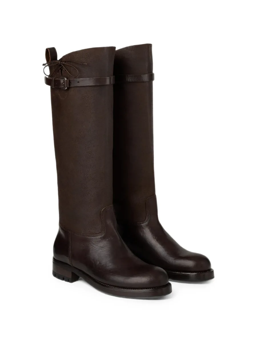 Ward buckle-strap leather knee-high boots 2