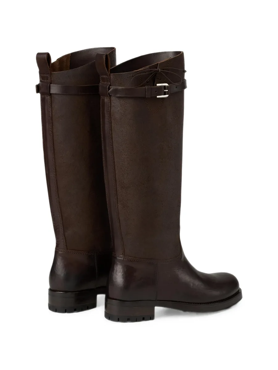 Ward buckle-strap leather knee-high boots 4