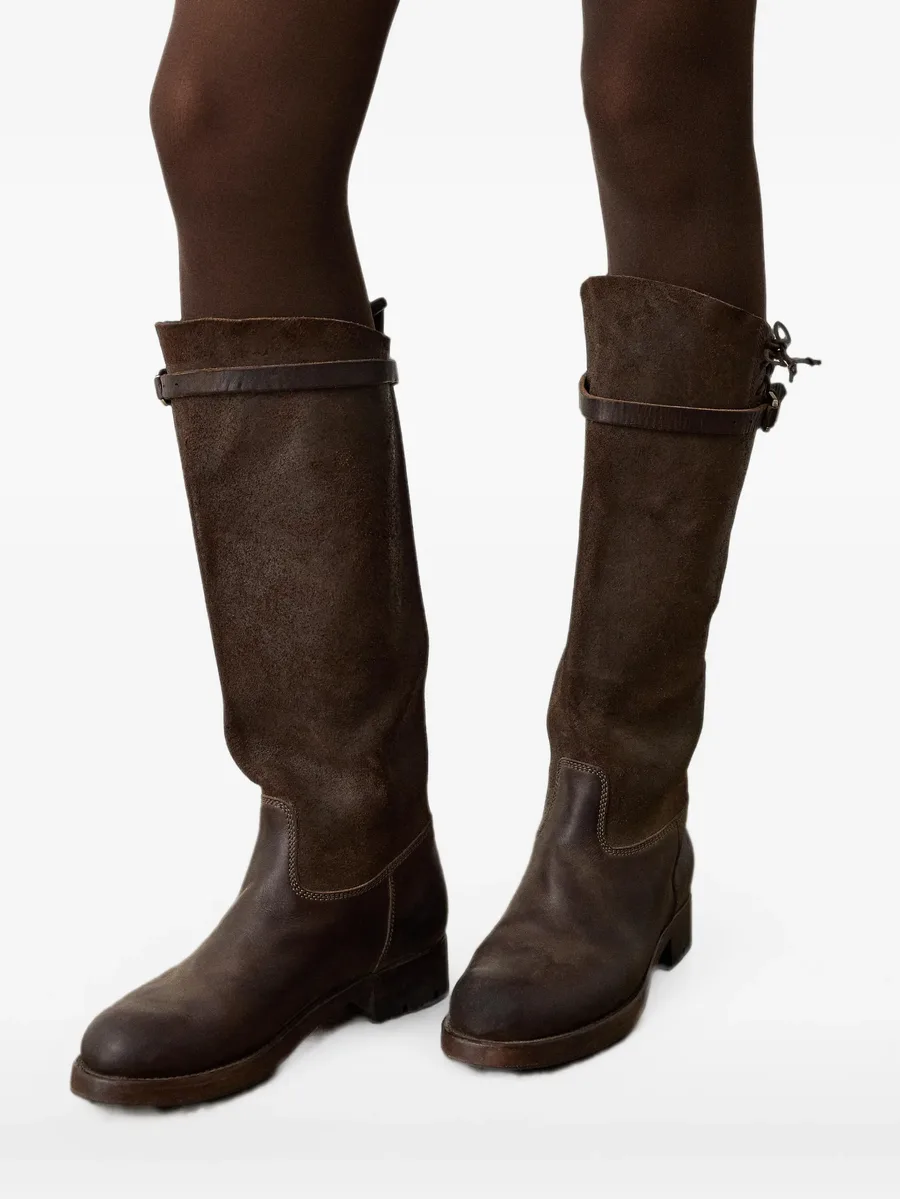 Ward buckle-strap leather knee-high boots 6