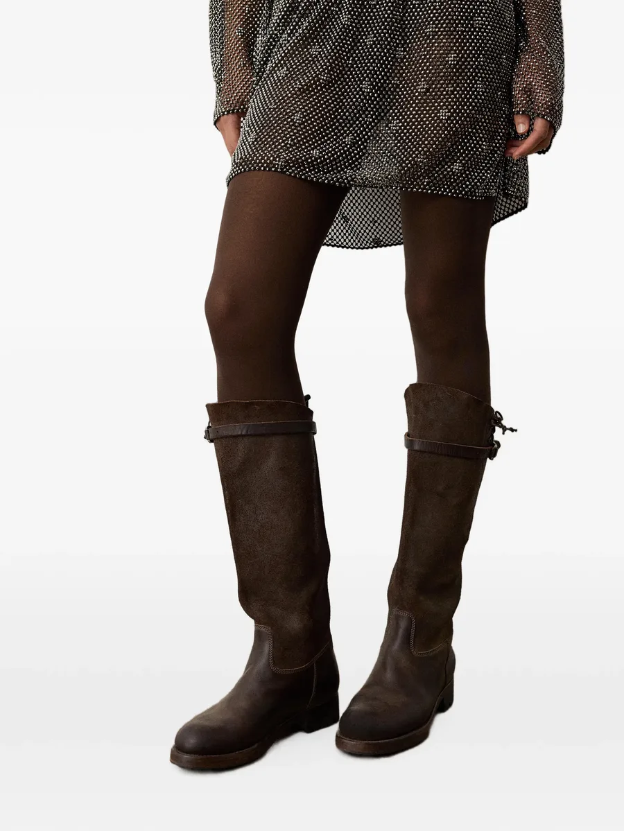 Ward buckle-strap leather knee-high boots 7