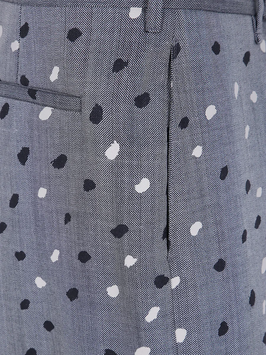 relaxed-fit grey herringbone polka dot trousers 3