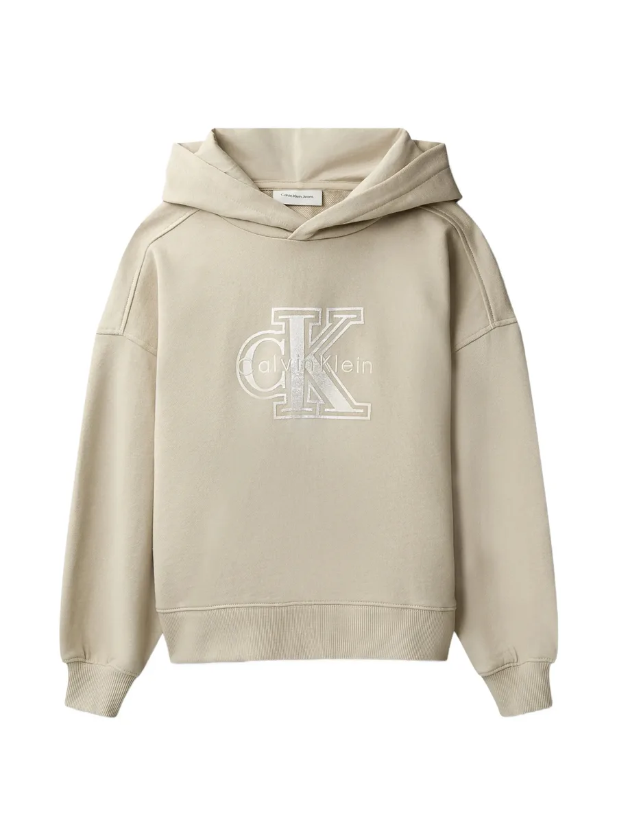 logo-embroidered hoodie 1