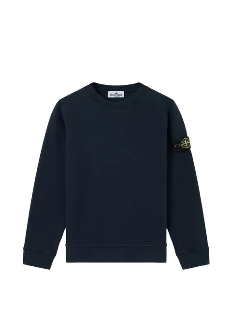 Compass-patch ribbed-texture sweater