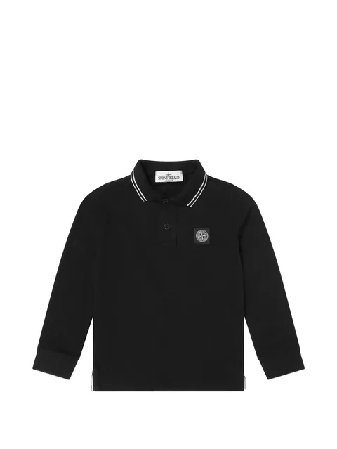 logo-patch long-sleeve polo shirt