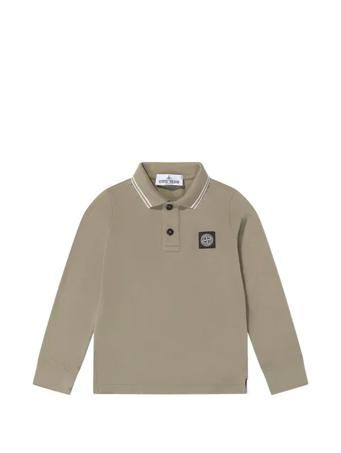 logo-patch long-sleeve polo shirt