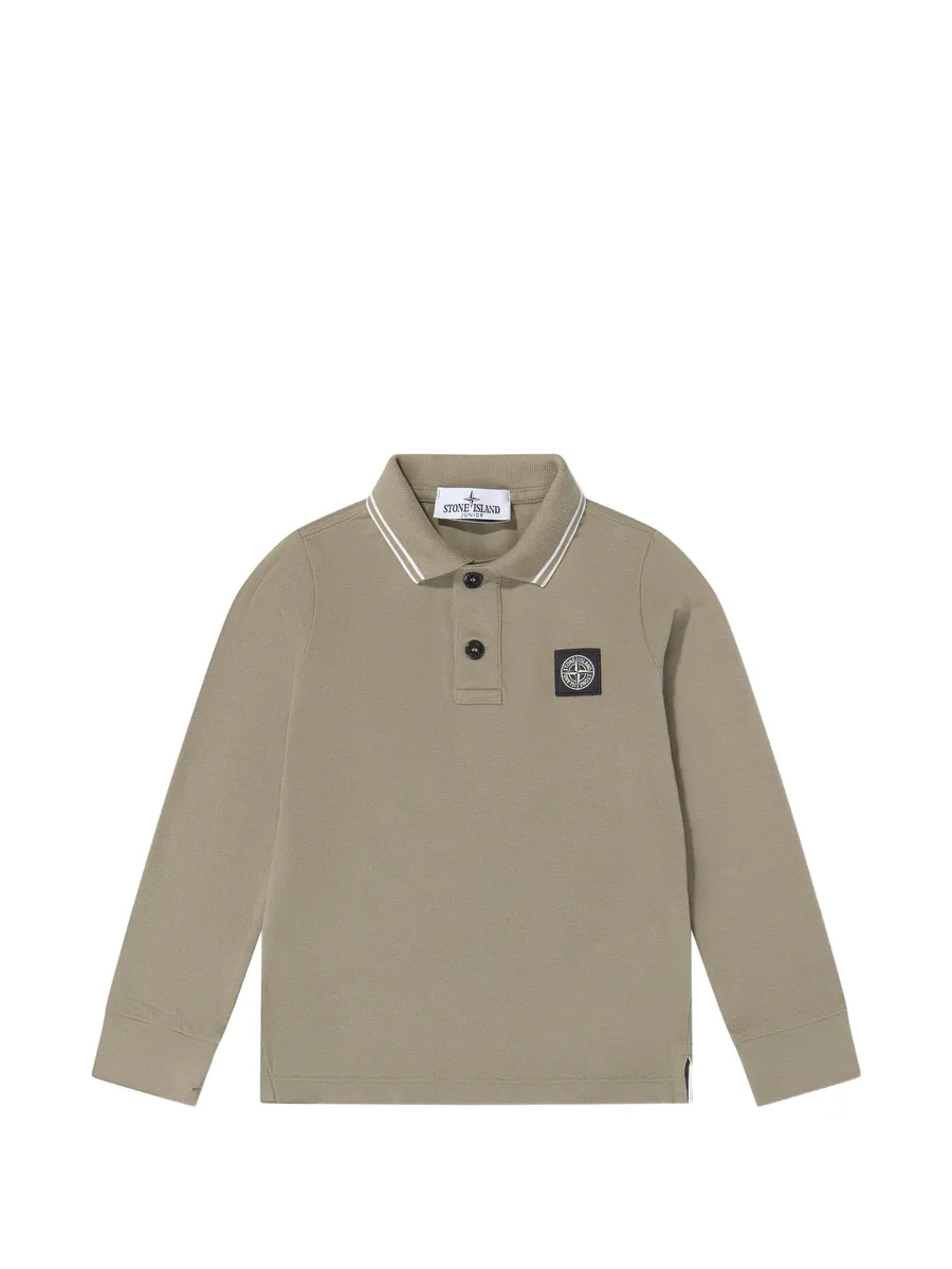 logo-patch long-sleeve polo shirt 1