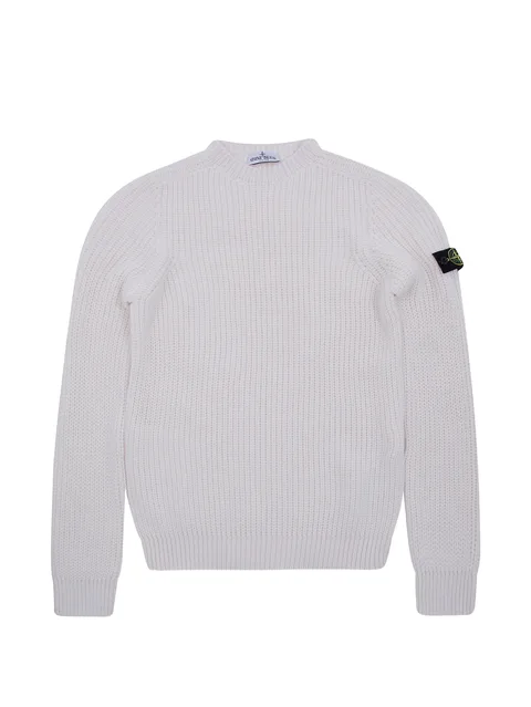 compass patch ribbed-knit sweater