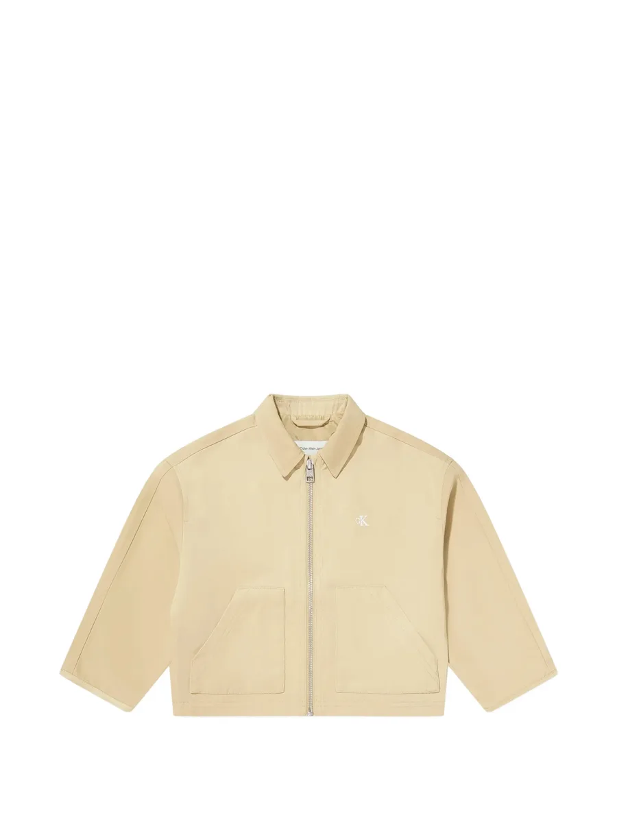 logo-embroidered zip-up jacket 1
