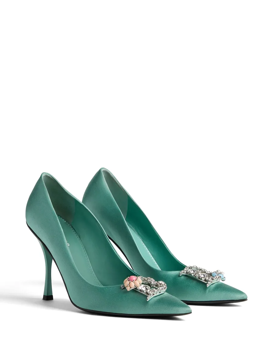 D2 Crystal satin pumps 3