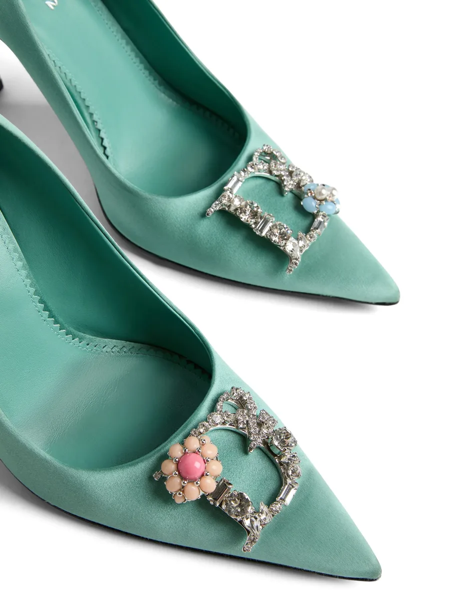 D2 Crystal satin pumps 8