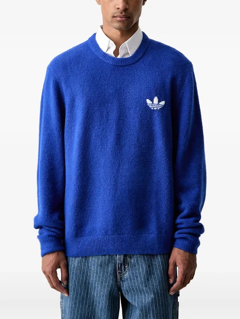 Trefoil essentials logo knit sweater